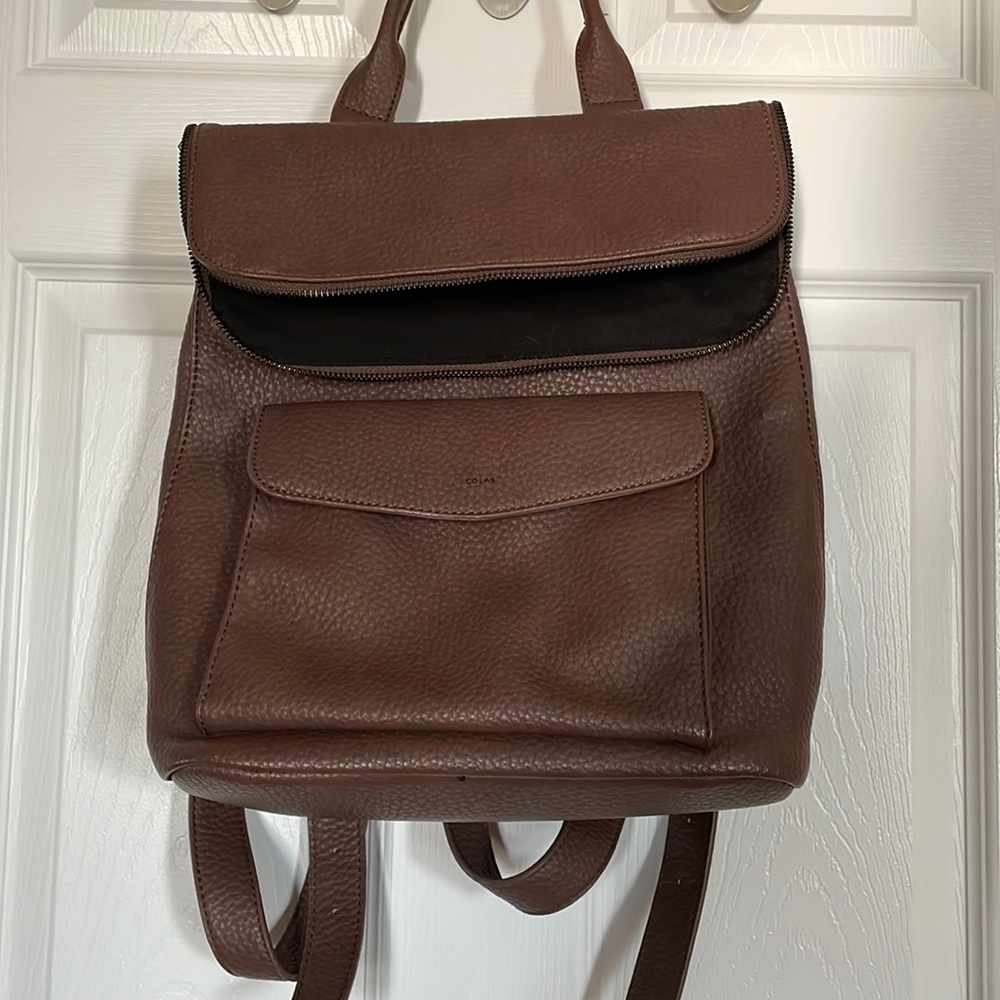 Brown Collab backpack purse